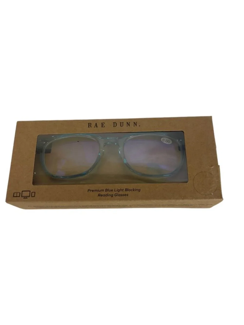 Rae Dunn Premium Blue Light Blocking Glasses 0.00 With Microfiber Pouch